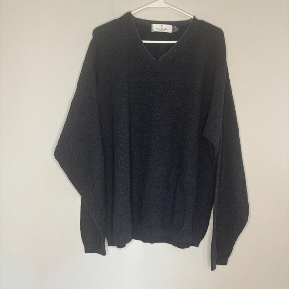 BILL BLASS Sz XL VNeck Blue Long Sleeve Sweater Workwear Casual Cashmere Blend - Picture 1 of 5